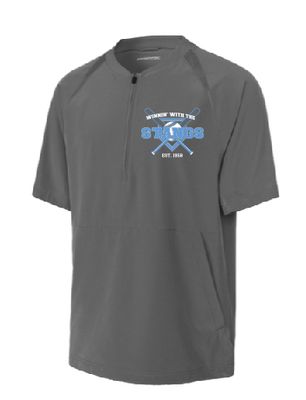 Stang Sport-Tek Repeat 1/2-Zip Short Sleeve  Jacket--Iron Grey--Youth Sizes Available
