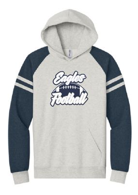 EVW Football Unisex Nublend Varsity Colorblocked Raglan Hooded Sweatshirt