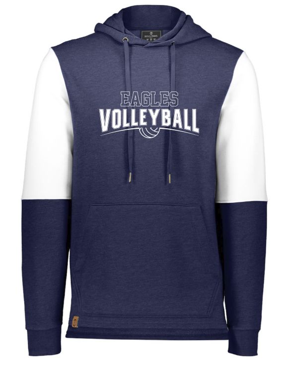 EVW Volleyball Holloway All-American Team Fleece Colorblocked Hooded Navy Sweatshirt