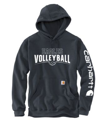EVW Volleyball Carhartt LOGO Midweight Hooded Navy Sweatshirt