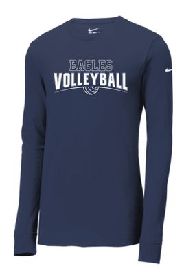 EVW Volleyball Nike Dri-FIT Cotton/Poly Long Sleeve Tee--2 Color Options