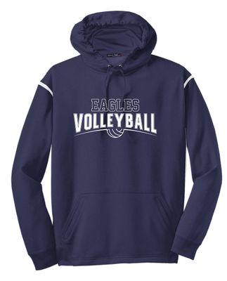 EVW Volleyball Sport-Tek® Tech Fleece Colorblock Hooded Navy Sweatshirt