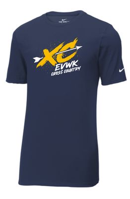 EVWK Cross Country Nike Dri-FIT Cotton/Poly Short Sleeve Navy Tee