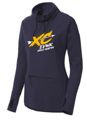 EVWK Cross Country Sport-Tek® Women's Triumph Cowl Neck Pullover-Navy