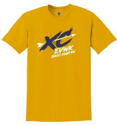 EVWK Cross Country Gildan DryBlend 50 Cotton/50 Poly Gold T-Shirt--Youth Sizes Available