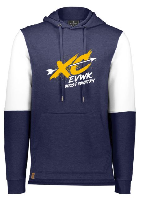 EVWK Cross Country Holloway All-American Team Fleece Colorblocked Hooded Navy Sweatshirt