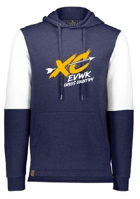 EVWK Cross Country Holloway All-American Team Fleece Colorblocked Hooded Navy Sweatshirt