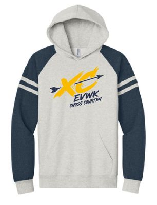 EVWK Cross Country Unisex Nublend Varsity Colorblocked Raglan Hooded Sweatshirt