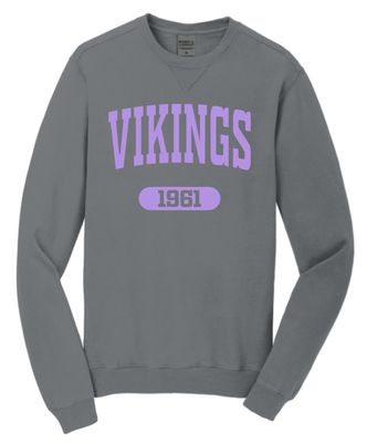 Vikings Port &amp; Co™ Beach Wash® Garment-Dyed Adult Crewneck Sweatshirt--2 Color Options