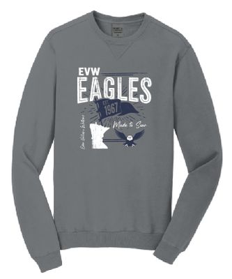 Eagles Port &amp; Co™ Beach Wash® Garment-Dyed Adult Crewneck Sweatshirt--3 Color Options