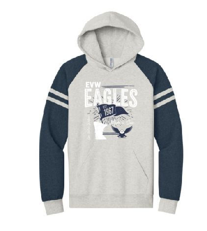 Eagles Unisex Nublend Varsity Colorblocked Raglan Hooded Sweatshirt