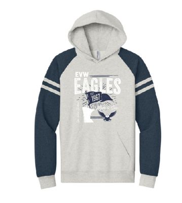 Eagles Unisex Nublend Varsity Colorblocked Raglan Hooded Sweatshirt