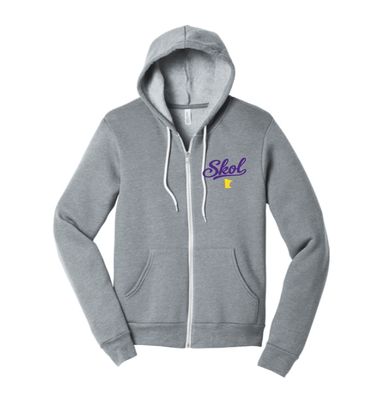 Vikings Bella Canvas Sponge Fleece Full-Zip Hoodie-Athletic Heather