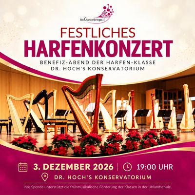 Festliches Harfenkonzert am 3. Dezember 2026  | 19 Uhr Dr. Hoch´s Konservatorium, Frankfurt/M.