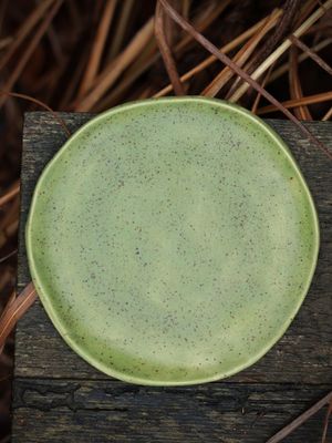 Talerz Zielony z Koronką