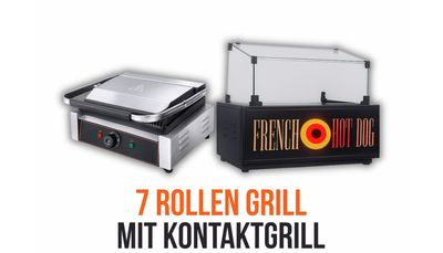 FRENCH HOT DOG 7-Rollen-Grill mit Kontaktgril
