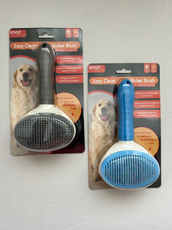 Smart Choice Easy Clean Slicker Pet Grooming Brush in Assorted Colours