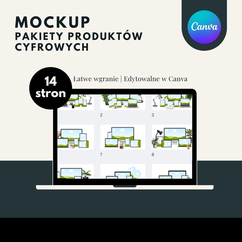 MOCKUP Pakiety Produktów Cyfrowych | Szablony Canva