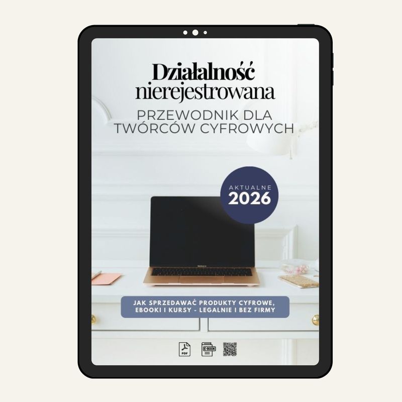 Działalność nierejestrowana - PRODUKTY CYFROWE | EBOOK