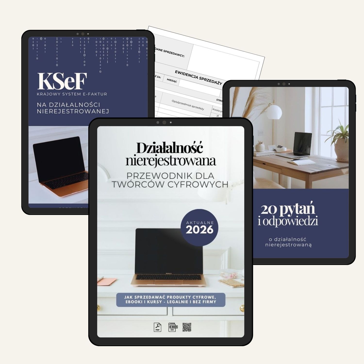 PAKIET: Działalność nierejestrowana - przewodnik dla twórców cyfrowych + BONUSY