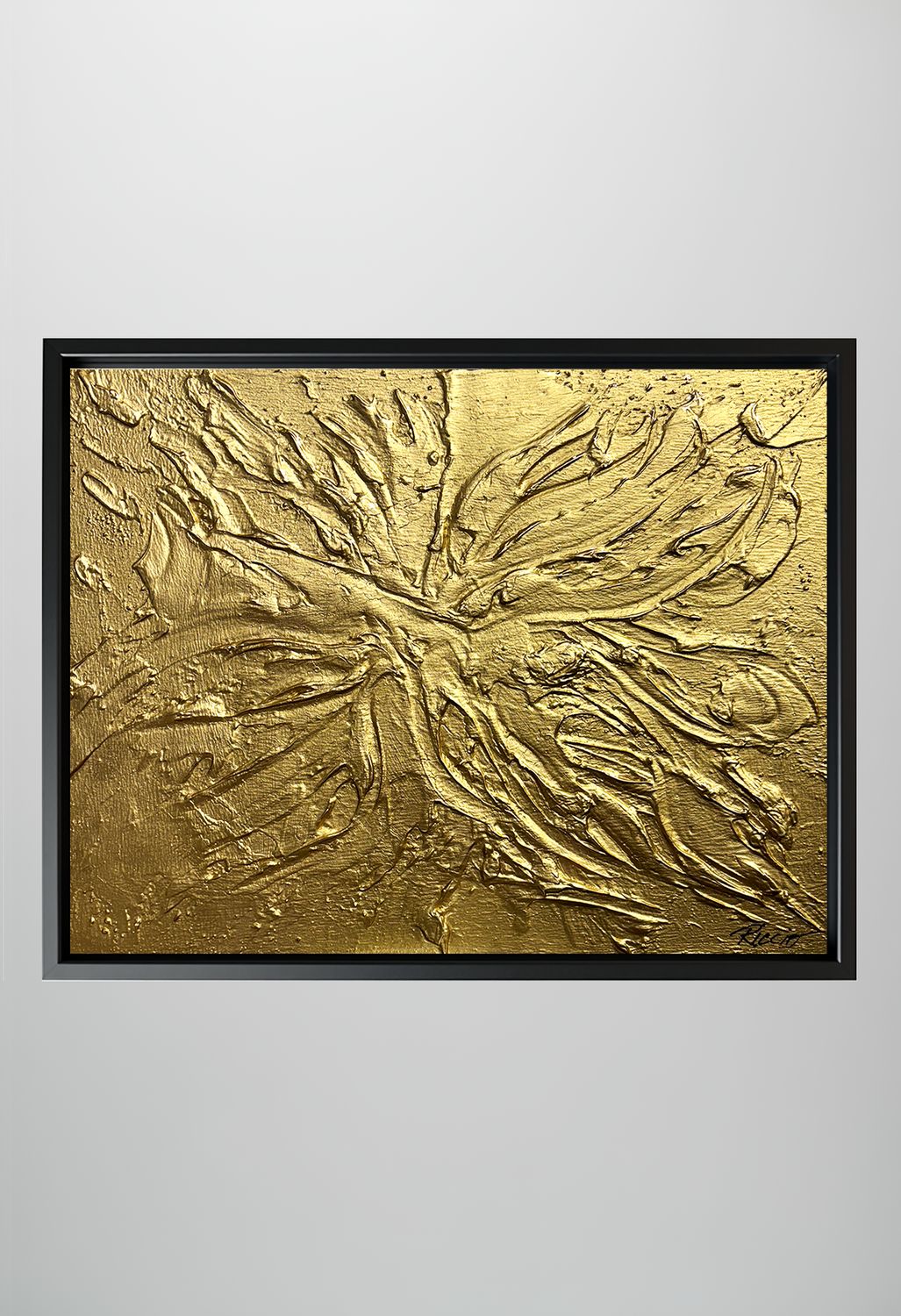 Éclosion Dorée ; Dimensions : Premium collection 3D,  39.4 x 31.8 cm | 15.5&#39;&#39; x 12.5&#39;&#39;