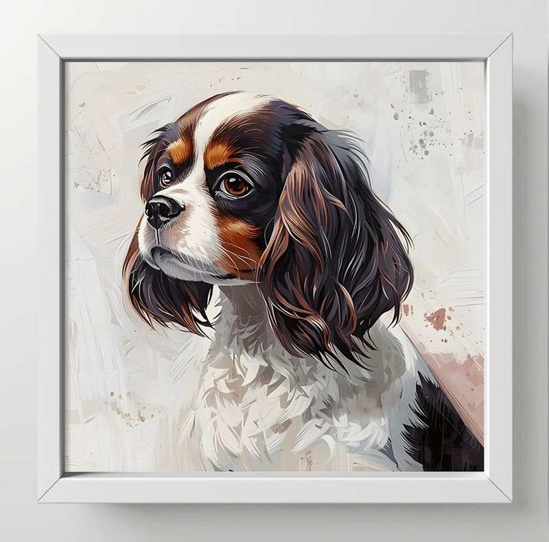 Cavalier King Charles Spaniel, Dimensions : 10 in × 10 in = 25.4 cm × 25.4 cm