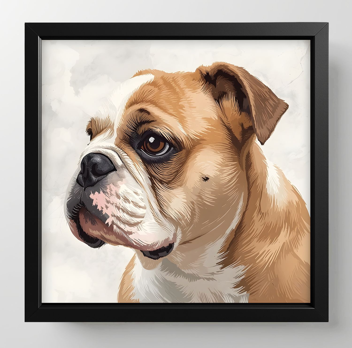 English Bulldog, Dimensions : 10 in × 10 in = 25.4 cm × 25.4 cm