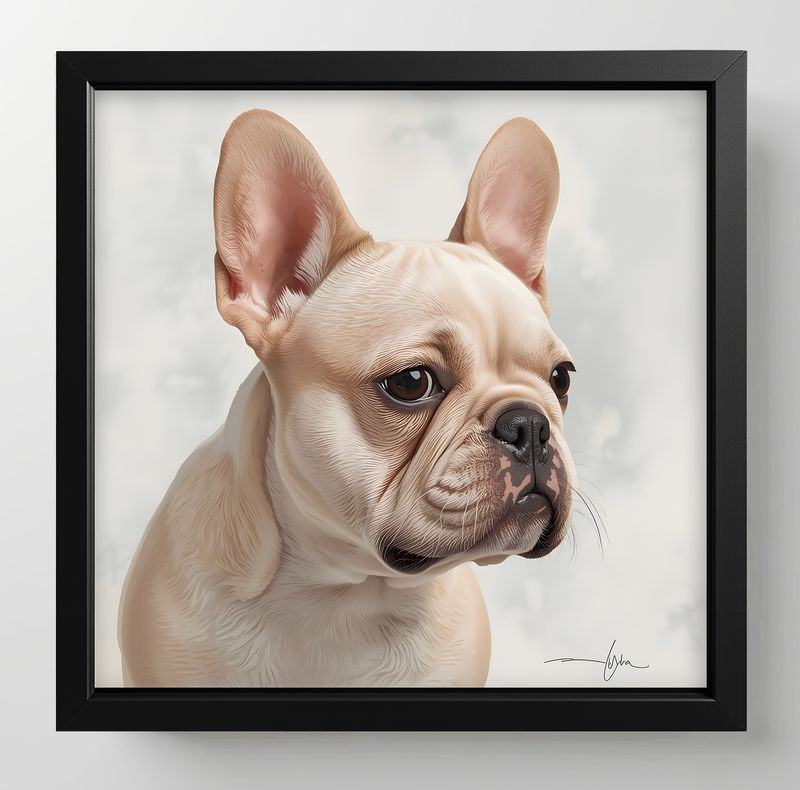 English Bulldog, Dimensions : 10 in × 10 in = 25.4 cm × 25.4 cm