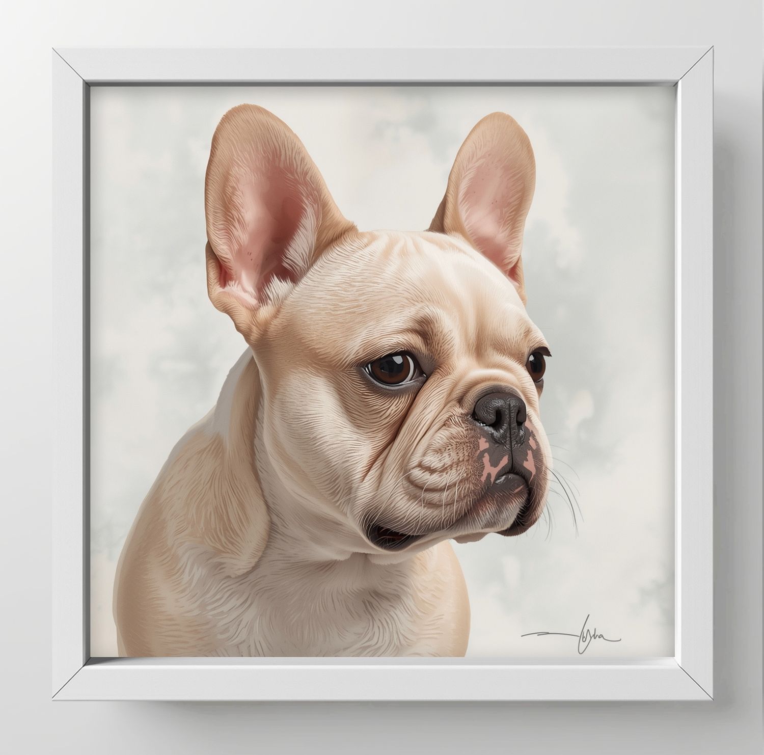 English Bulldog, Dimensions : 10 in × 10 in = 25.4 cm × 25.4 cm