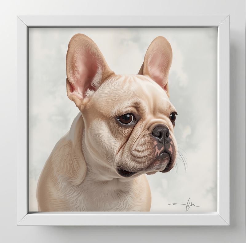 English Bulldog, Dimensions : 10 in × 10 in = 25.4 cm × 25.4 cm
