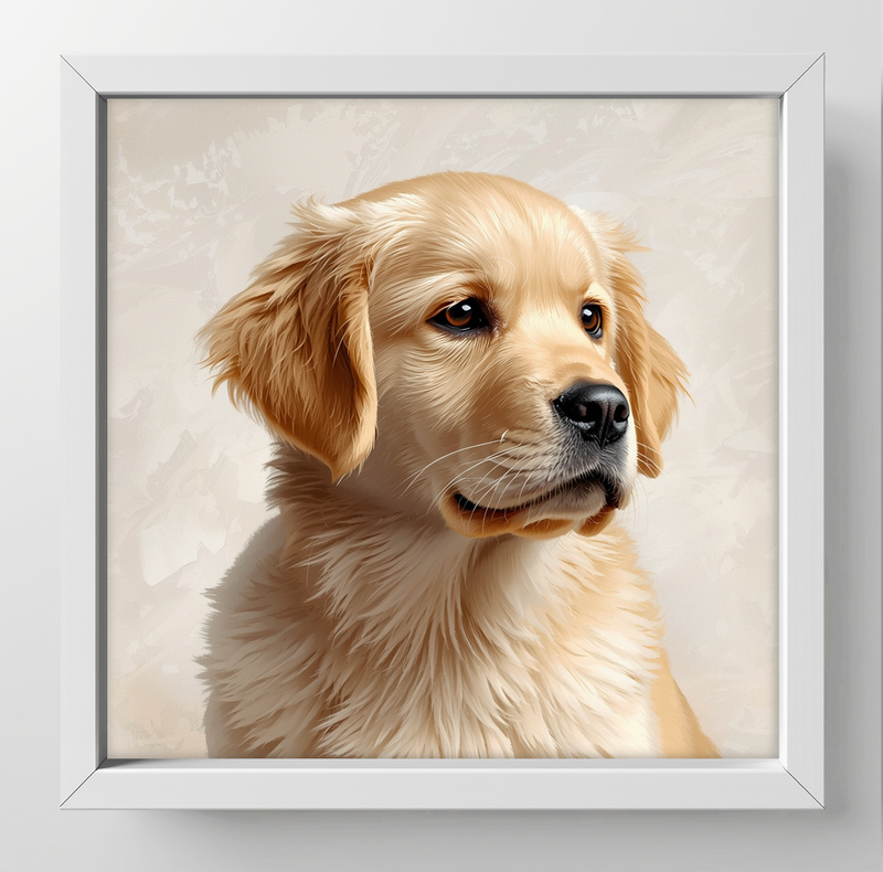 Golden Retriever. Dimensions : 10 in × 10 in = 25.4 cm × 25.4 cm