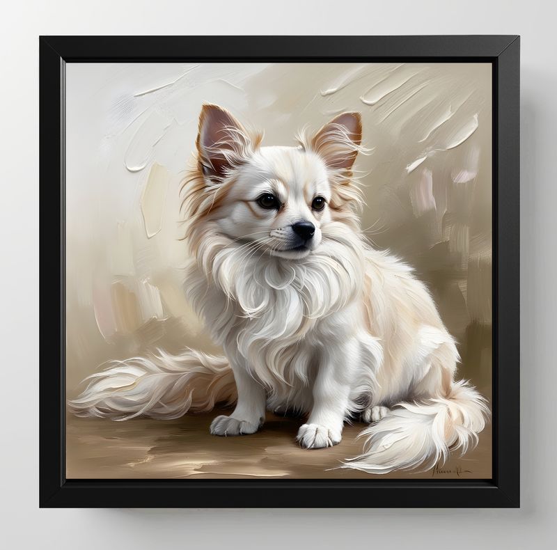 Long-Coat Chihuahua. Dimensions : 10 in × 10 in = 25.4 cm × 25.4 cm