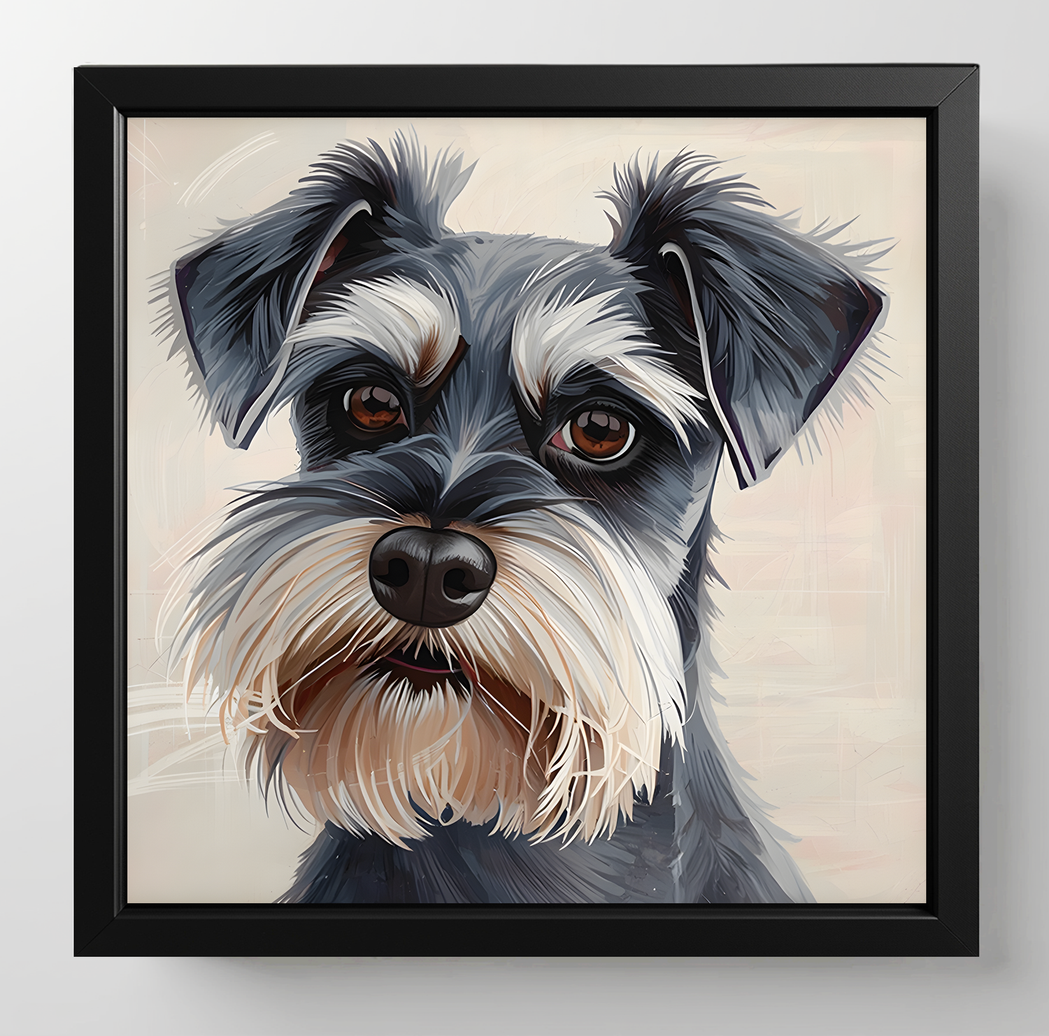 Schnauzer, Dimensions : 10 in × 10 in = 25.4 cm × 25.4 cm