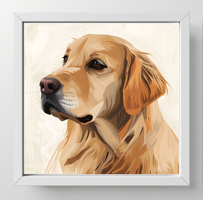 Golden Retriever, Dimensions : 10 in × 10 in = 25.4 cm × 25.4 cm