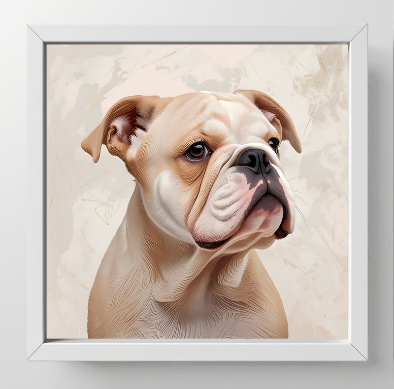 English Bulldog,  Dimensions : 10 in × 10 in = 25.4 cm × 25.4 cm