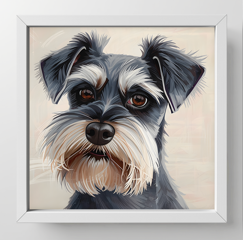 Schnauzer, Dimensions : 10 in × 10 in = 25.4 cm × 25.4 cm