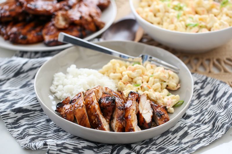 Sushi Monkey: Huli Huli Chicken Bowl w/ Mac Salad