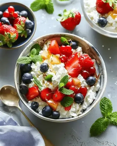 Cottage cheese with fresh fruit serves (10) Cottage cheese with fresh fruit serves (10)