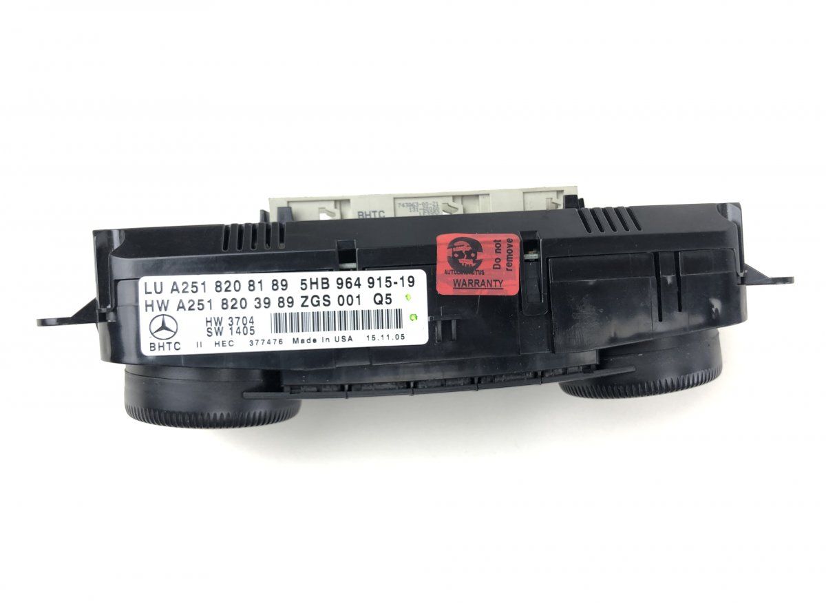 5HB96491519 5HB964915-19 Heater control panel MERCEDES-BENZ R-CLASS (W251) (2006-2013)
