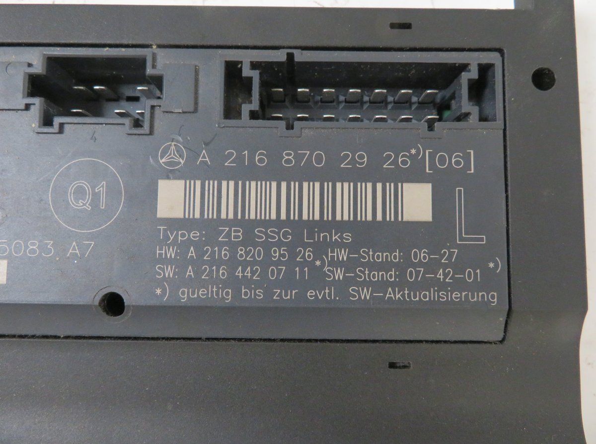 A2168702926 A2168706126 Seats control unit MERCEDES-BENZ S-CLASS Coupe (C216) (2006-2013)