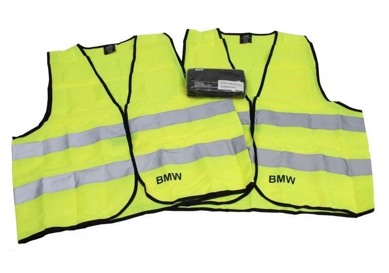 GENUINE BMW Warning Safety Vest Set x2 psc High Visibilty Jacket 82262288693