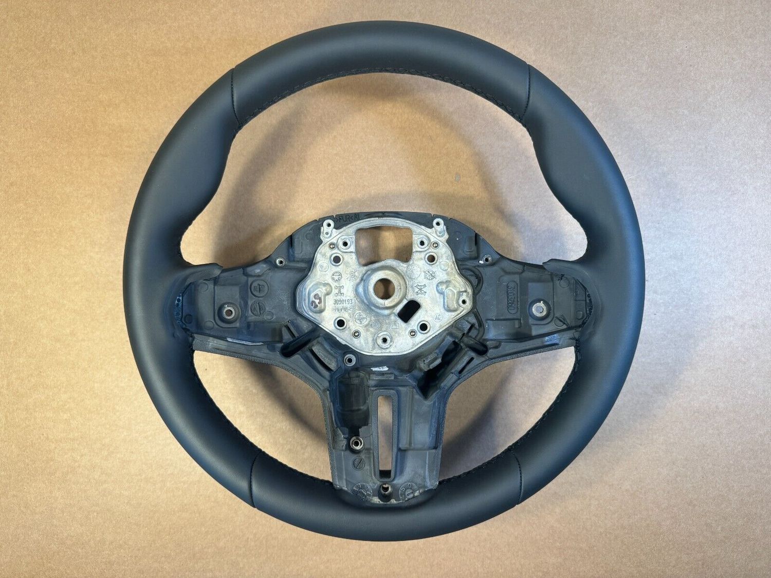 BMW 5 G30 G31 G38 6 G32 GENUINE M Steering Wheel Black Leather W/O Shift Paddles