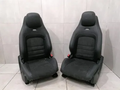 Mercedes C63 AMG Alcantara leather performance seats W204 seats leather black-