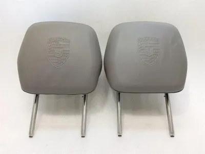 PORSCHE CAYENNE 958 92A 958522812027 HEADREST CREST REAR PAIR GREY GREY SET SET-