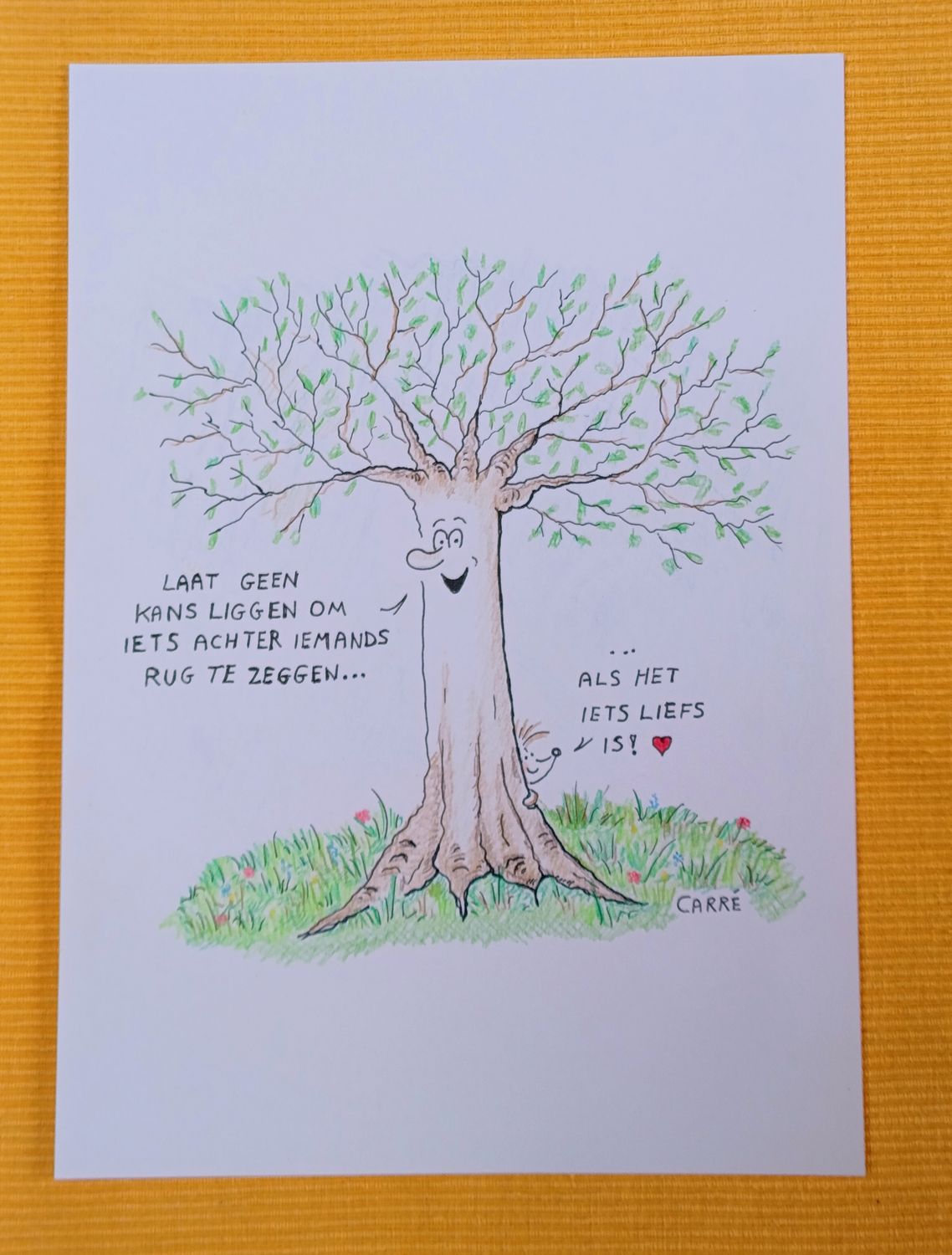 Originele tekening: Achter de rug.
