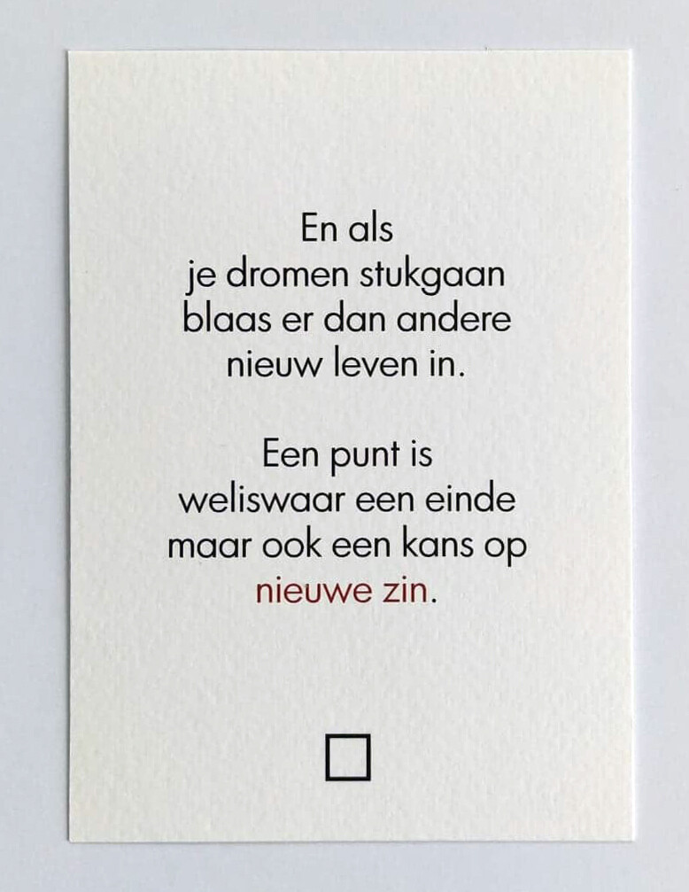 Gedicht Nieuwe Zin (enkele kaart MET omslag)