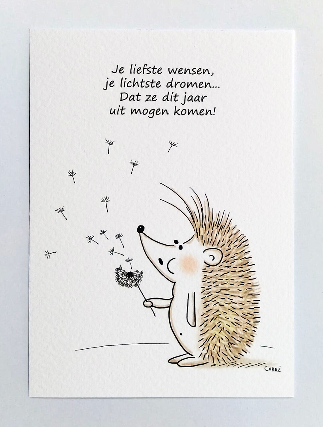 Nieuwjaarskaart De Liefste wensen ...  (enkele kaart MET omslag)