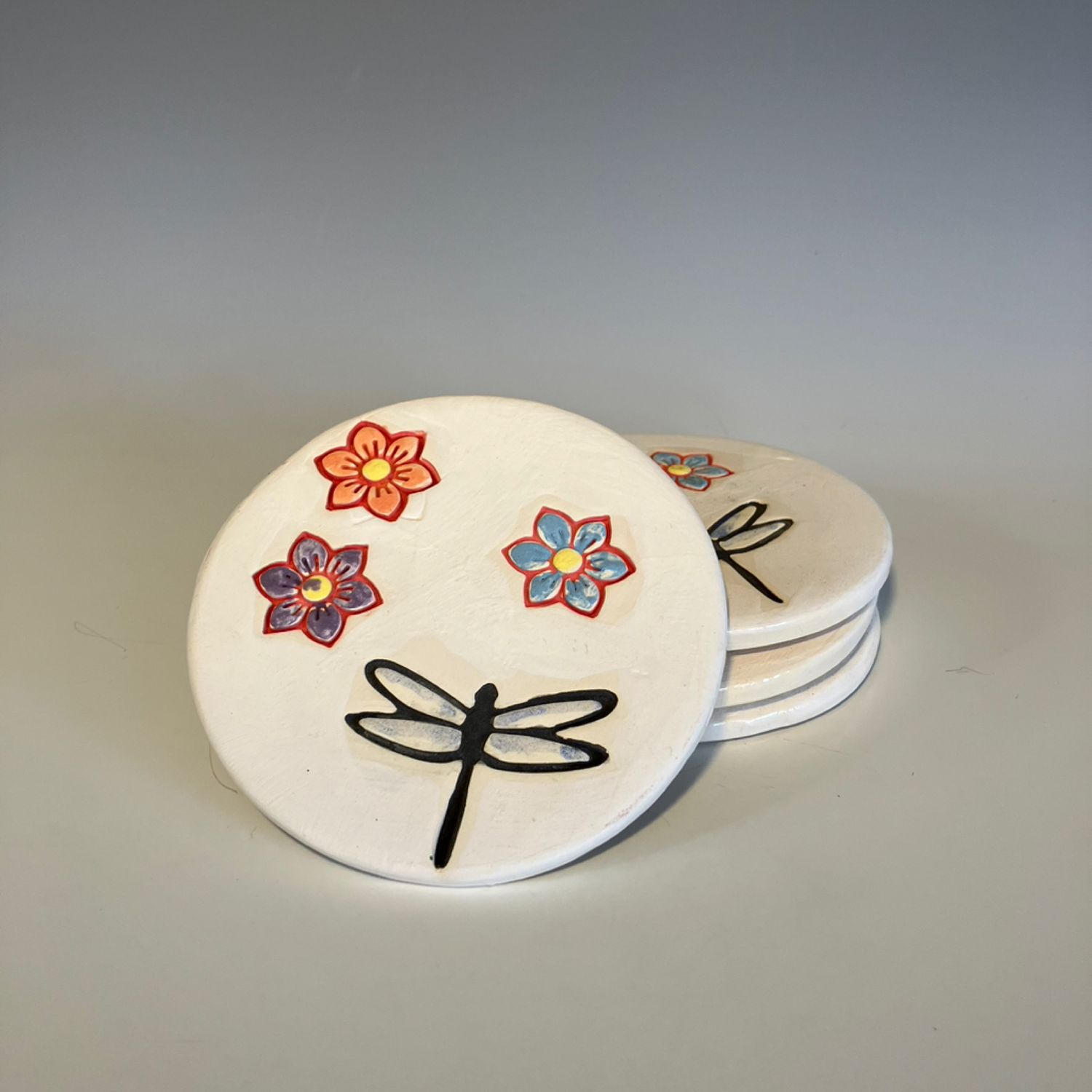 Dragonfly Flowers Coasters