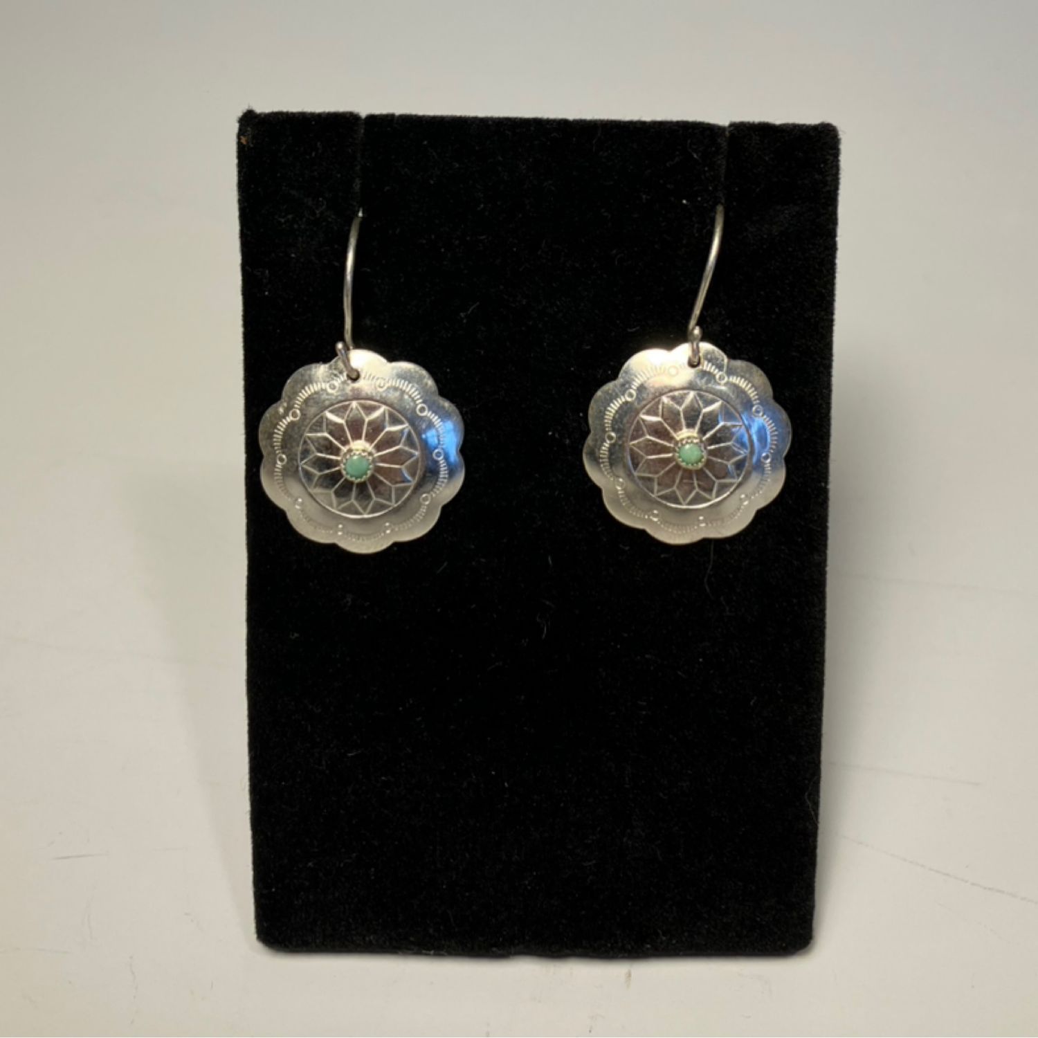 Kingman Turquoise Silver Earrings