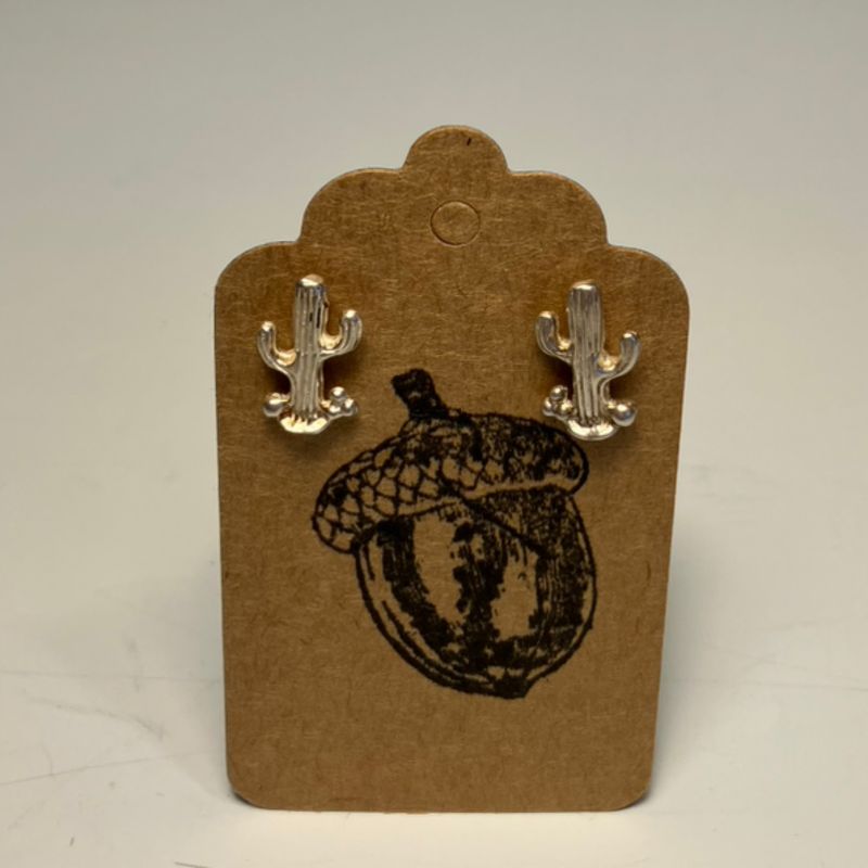 Sterling Silver Cactus Earrings